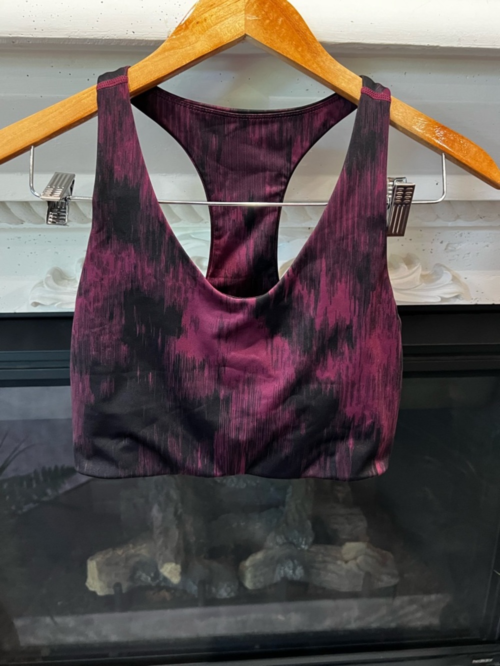 Zella Plum and Black Racerback Sports Bra